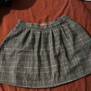 Plaid Women's Skirt - Black and White